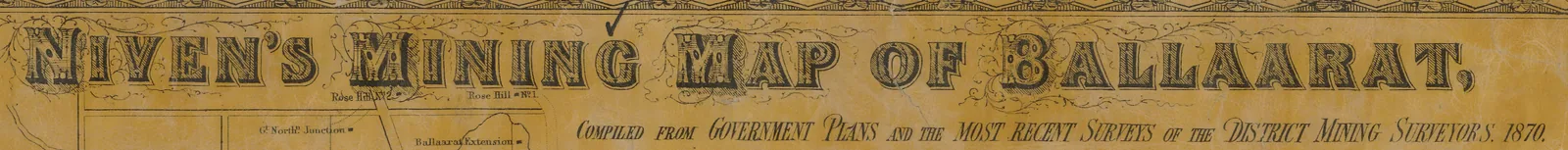 NIVEN’S MINING MAP OF BALLAARAT, in the map’s title
